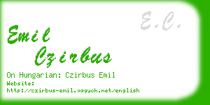 emil czirbus business card